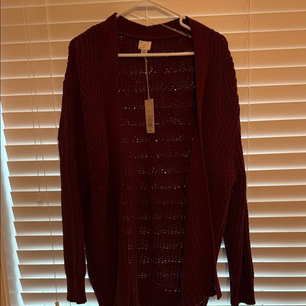 a new day Women's Deep Red Cardigan